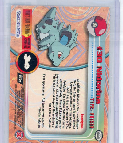 Nidorina #30 Topps Foil Pokemon Card