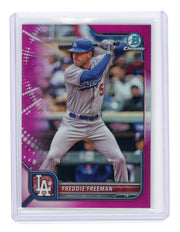 Freddie Freeman 2022 Bowman Chrome pink refractor #'d 049/299