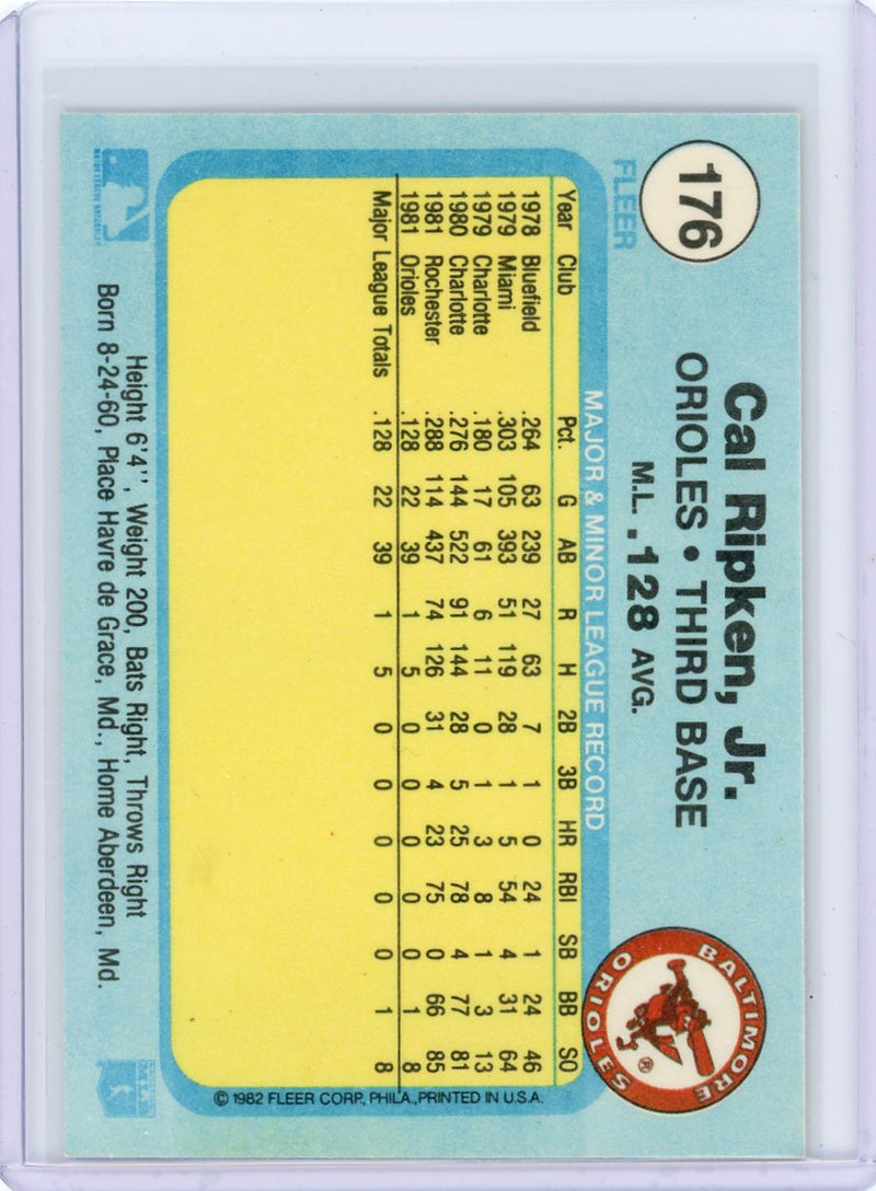 Cal Ripken Jr. 1982 Fleer #176 Rookie Card