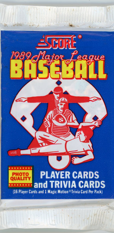 1989 Score MLB Baseball 17-card pack