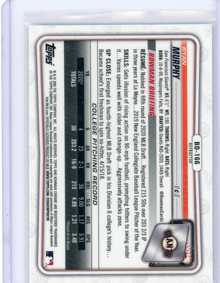 Ryan Murphy 2020 1st Bowman Chrome Refractor BD-166