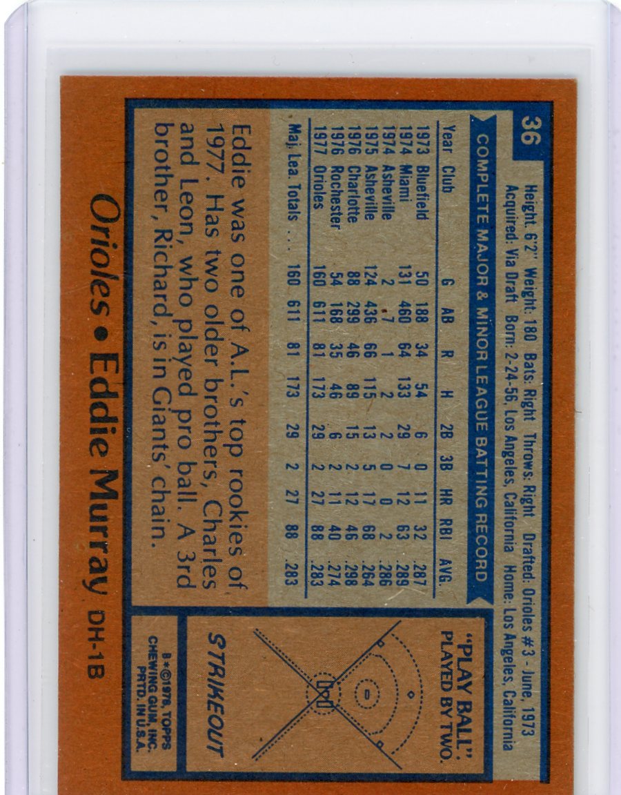 1978 Topps #36 Eddie Murray