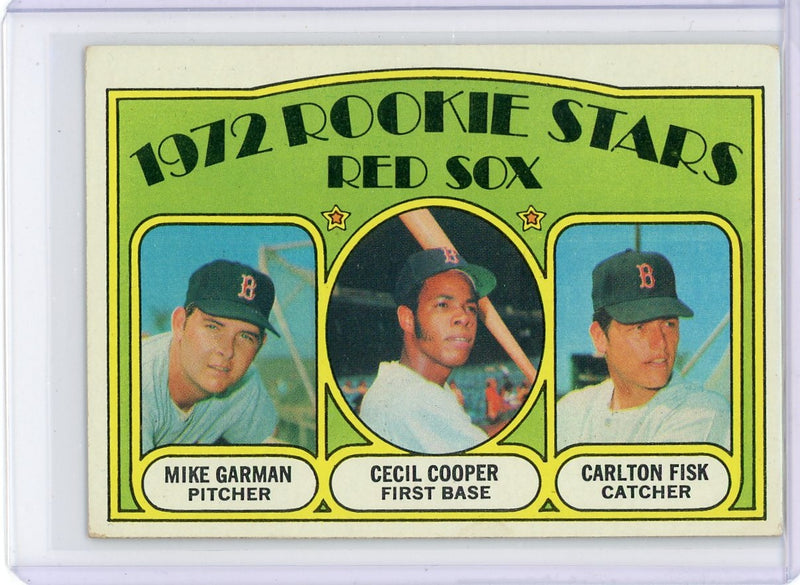 Carlton Fisk, Cecil Cooper, Mike Garman 1972 Topps &