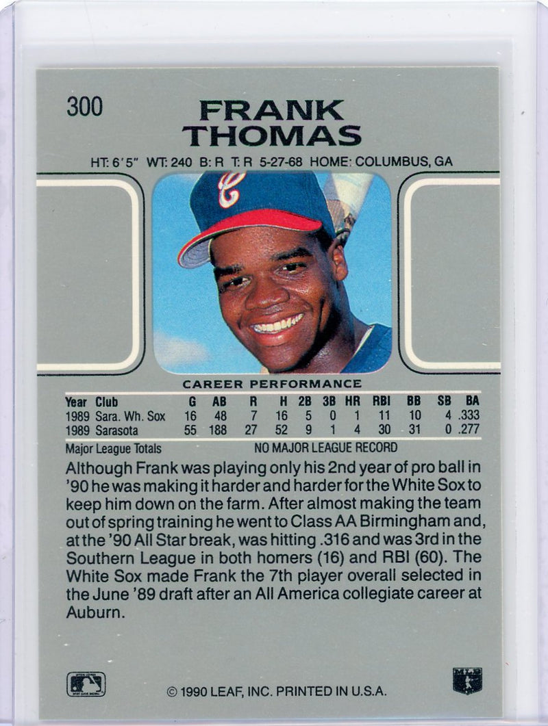 Frank Thomas Rookie Card 1990 Leaf #300 PSA 9