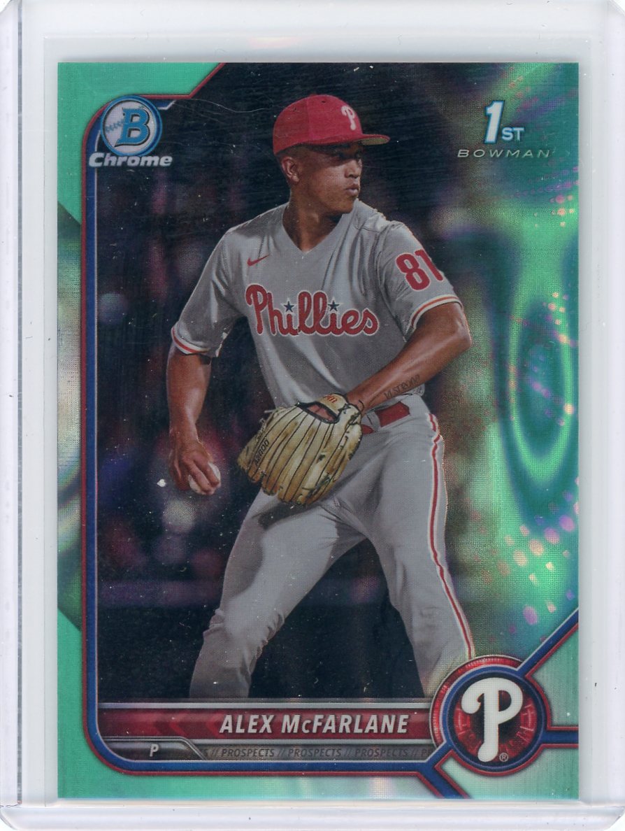 Alex McFarlane 2022 1st Bowman Aqua Lava refractor #'d 058/199