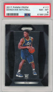 Donovan Mitchell 2017 Panini Prizm #117 PSA 8