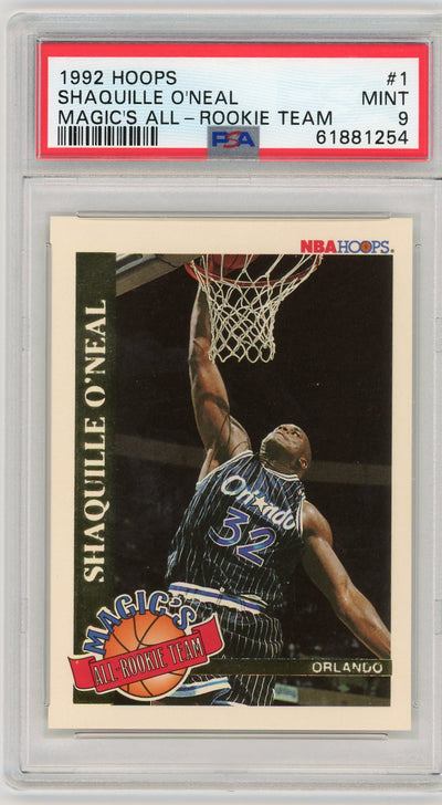 Shaquille O'neal 1992 Hoops Magic's All Rookie Team #1 PSA 9