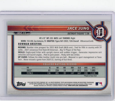 Jace Jung 2022 1st Bowman Draft chrome