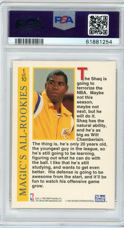 Shaquille O'neal 1992 Hoops Magic's All Rookie Team #1 PSA 9