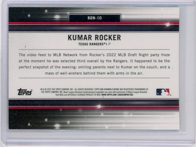 Kumar Rocker 2022 1st Bowman Draft "Draft Night" chrome