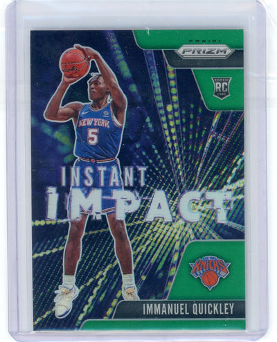 Immanuel Quickley 2020-21 Panini Prizm Instant Impact Green Prizm rookie card