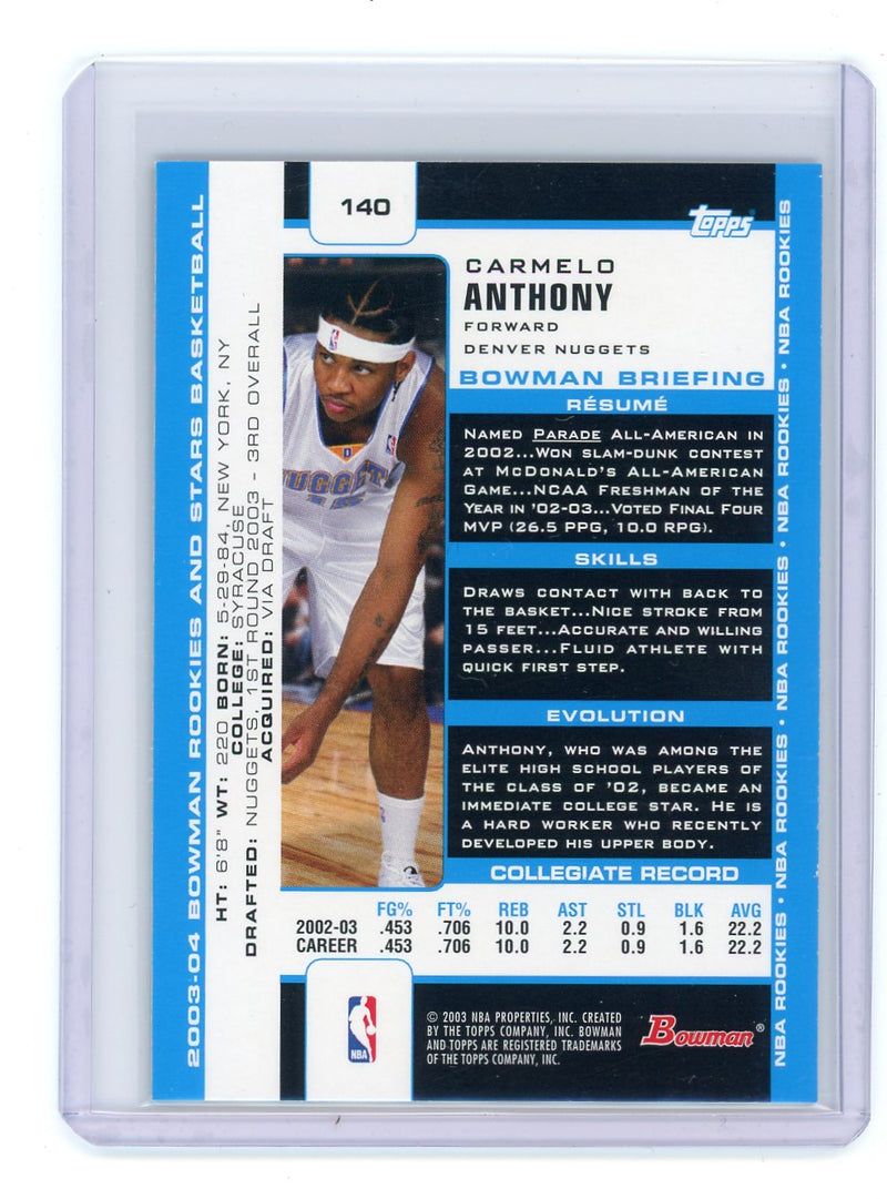 Carmelo Anthony 2003 Bowman Chrome Rookie Card