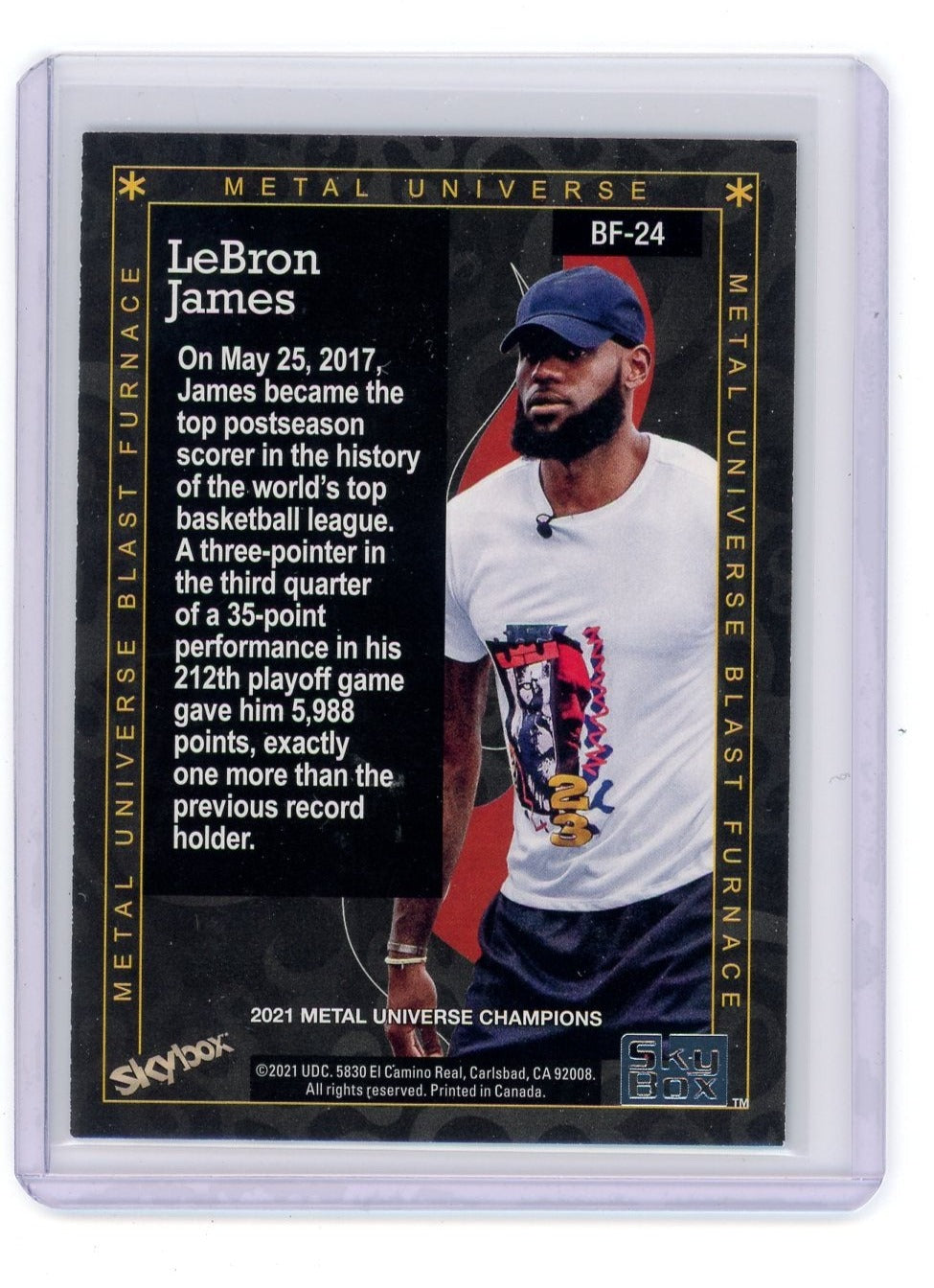 LeBron James 2021 Upper Deck SkyBx Metal Blast Furnace holo #BF-24