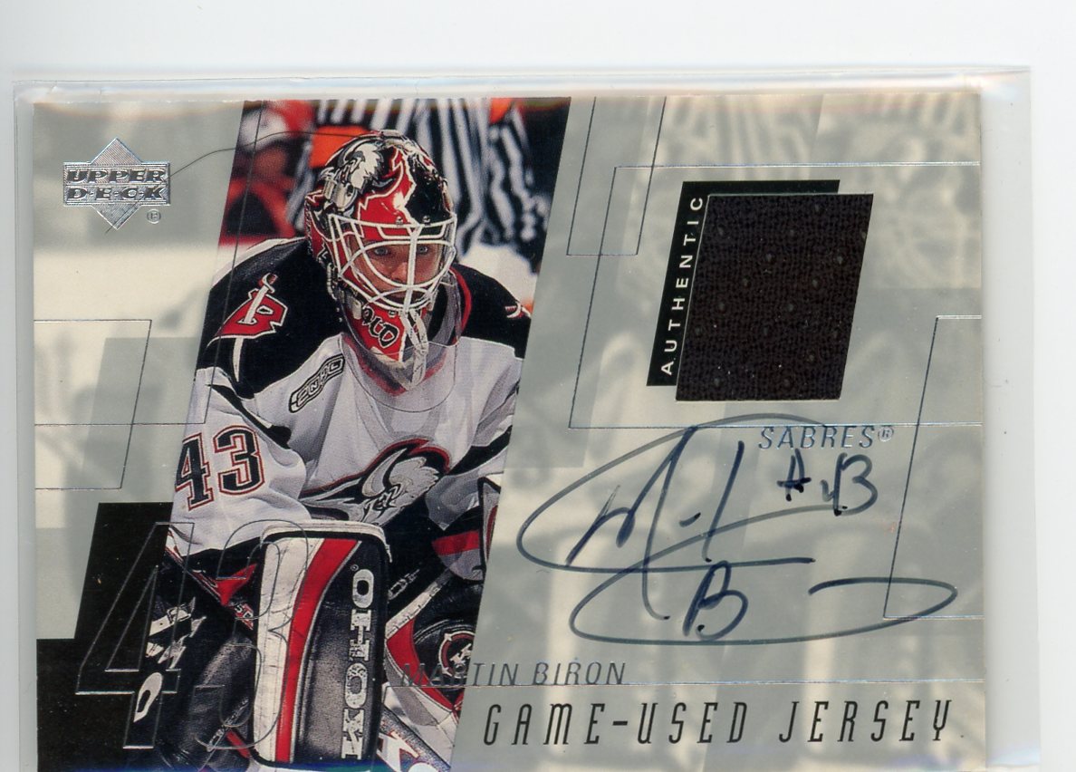 Martin Biron 2000 Upper Deck Game Jerseys Autographed