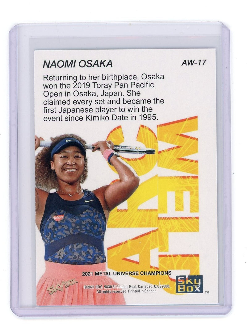 Naomi Osaka 2021 Upper Deck SkyBx Metal Arc Weld holo 