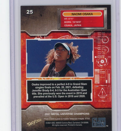 Naomi Osaka 2021 Upper Deck SkyBx Metal Universe Champions #25