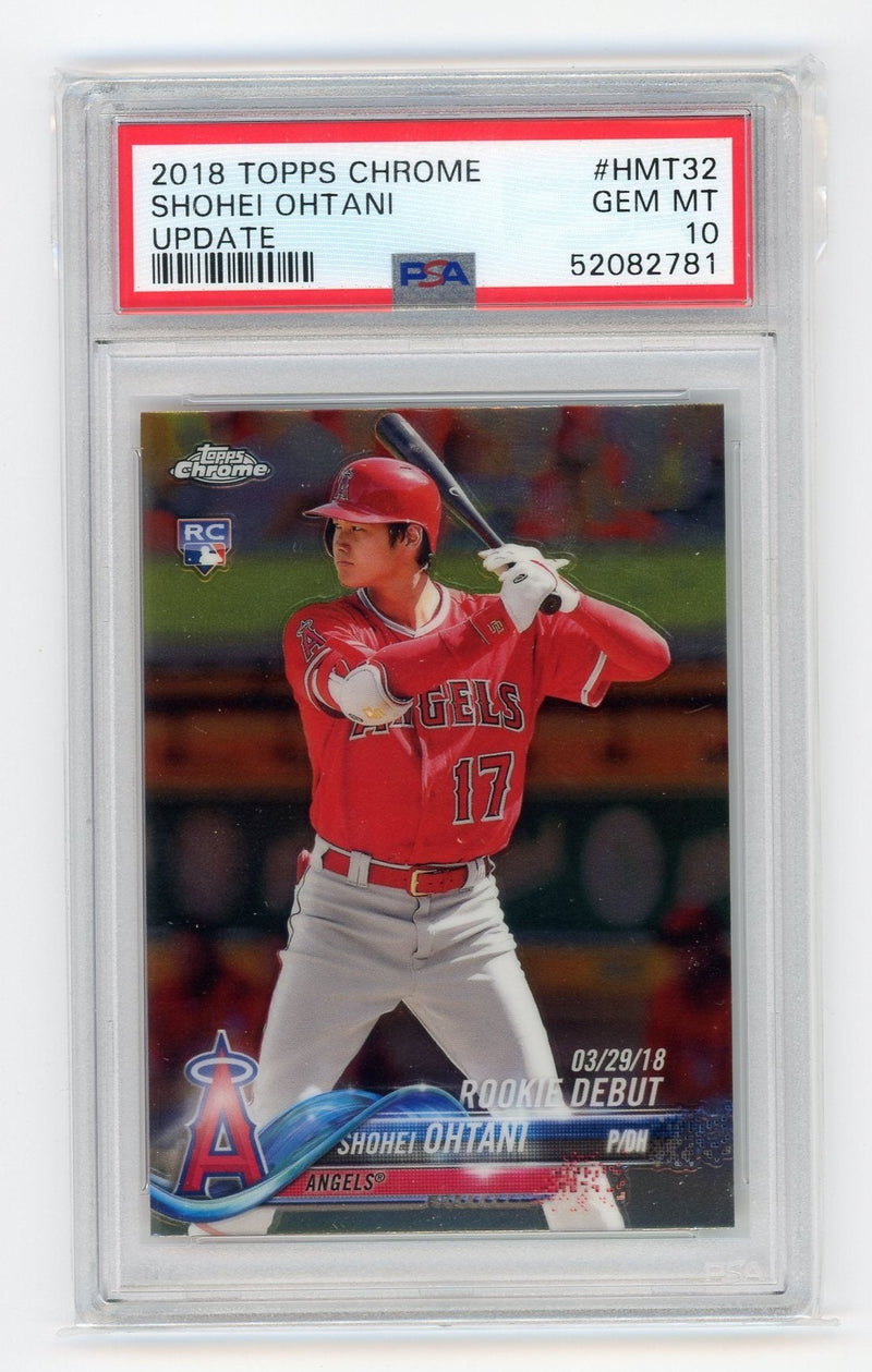 Shohei Ohtani 2018 BOWMAN CHROME BATTING ROOKIE Card (PSA 10) is