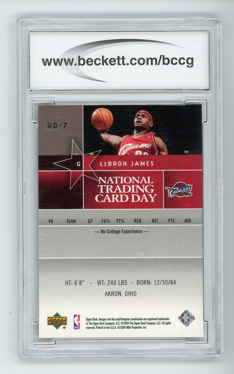 Lebron James 2004 Upper Deck National Trading Card Day BCCG 10