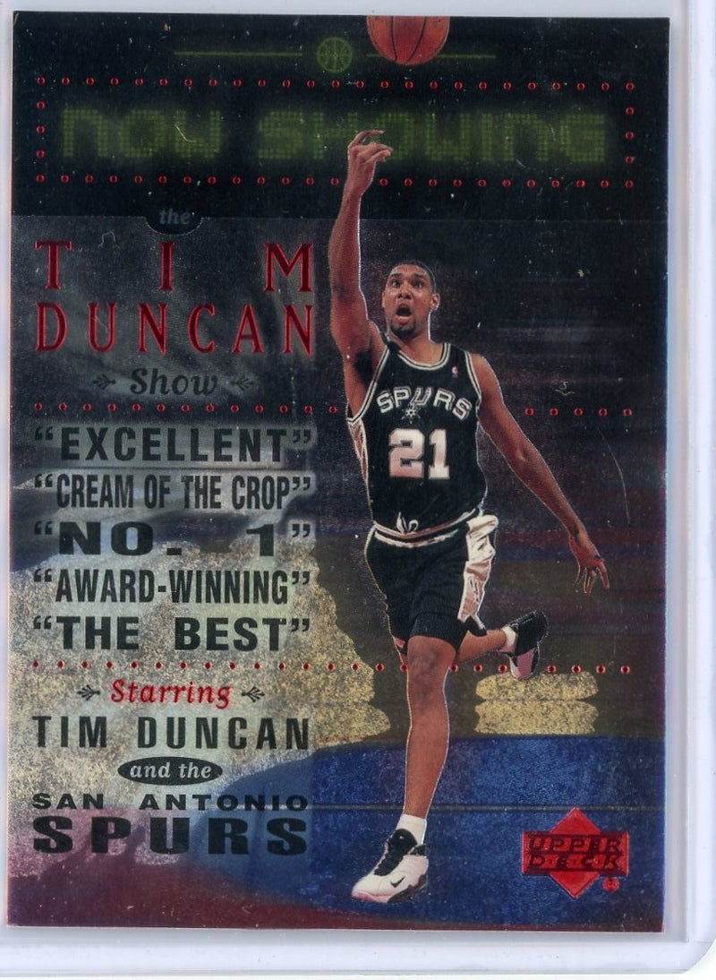 Tim Duncan 1999 Upper Deck "Now Showing" hologram foil 