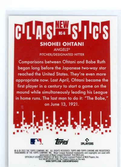 Shohei Ohtani 2022 Topps Chrome New Classics
