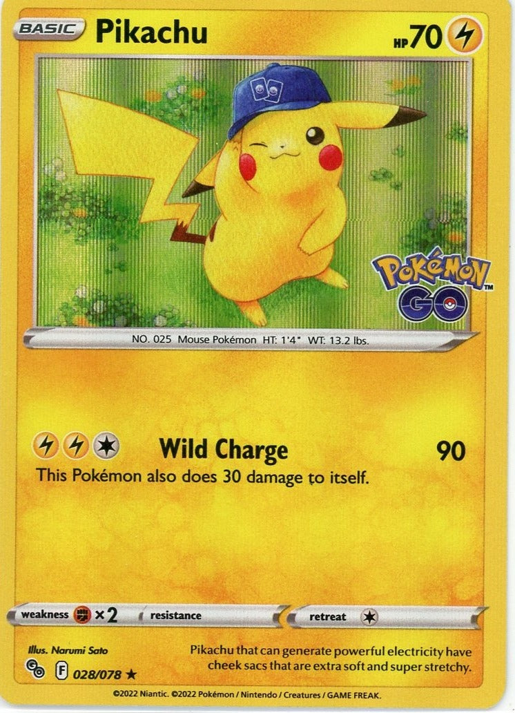 Pikachu Pokémon Go With Hat Holo 028/078