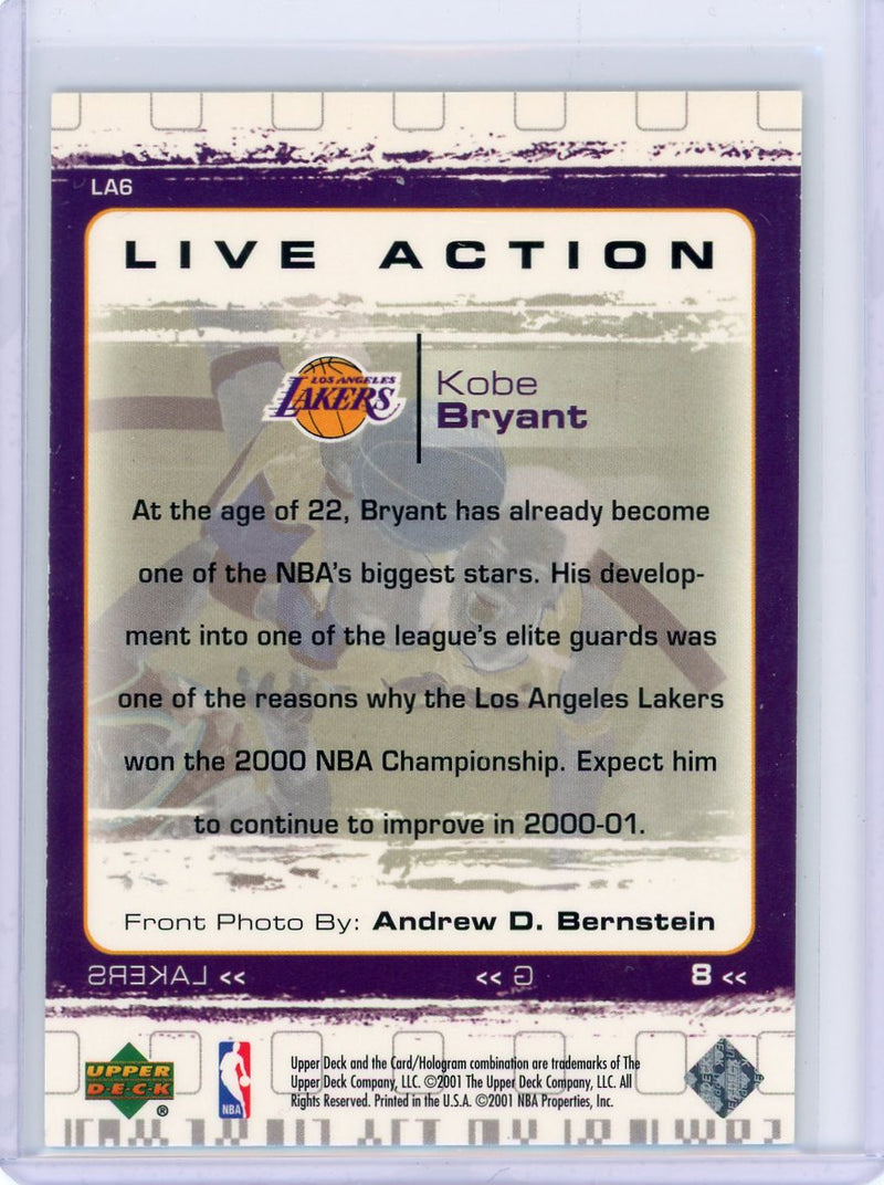 Kobe Bryant 2001 Upper Deck "Live Action" foil 