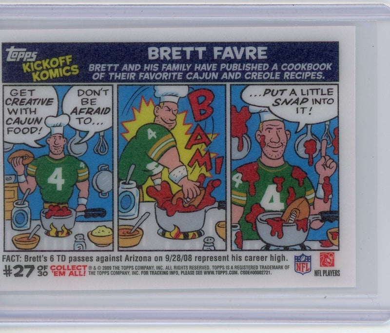 Brett Favre 2009 Topps NFL Kickoff Komics 