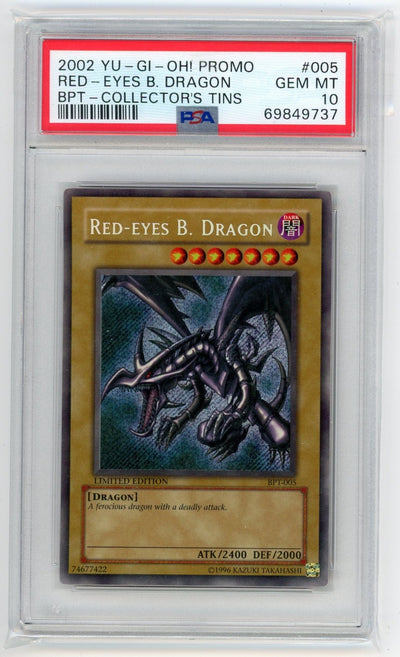 Red-Eyes B. Dragon 2002 Yu-Gi-Oh BPT Collector's Tin promo PSA 10