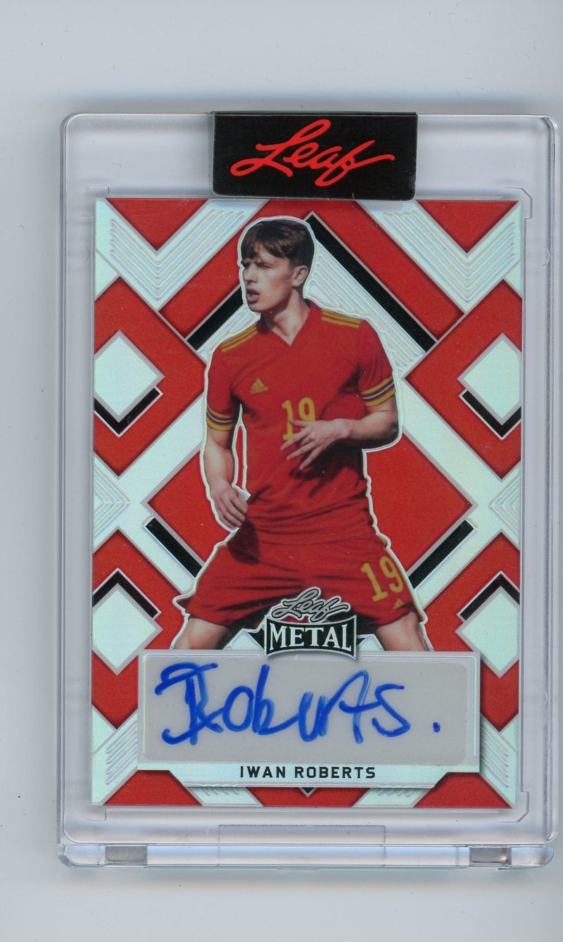 Iwan Roberts 2022 Leaf Metal red autograph 