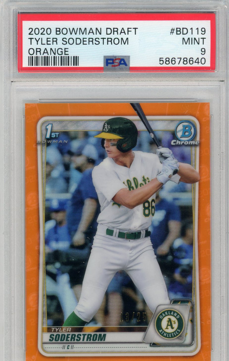 Tyler Soderstrom 2020 Bowman Draft Orange 1st /25 PSA 9