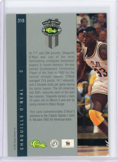 Shaquille O'Neal 1992 Classic Draft Pick Collection #318