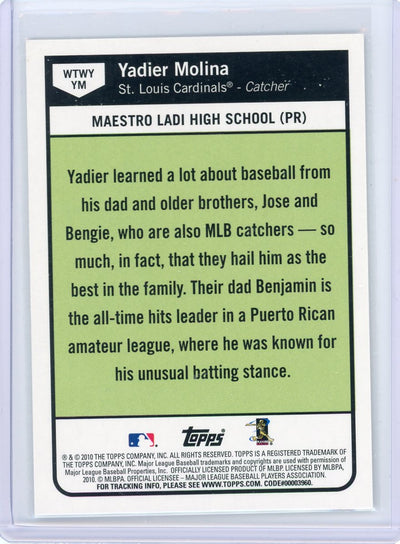 Yadier Molina 2010 Topps When They Were Young #WTWYYM