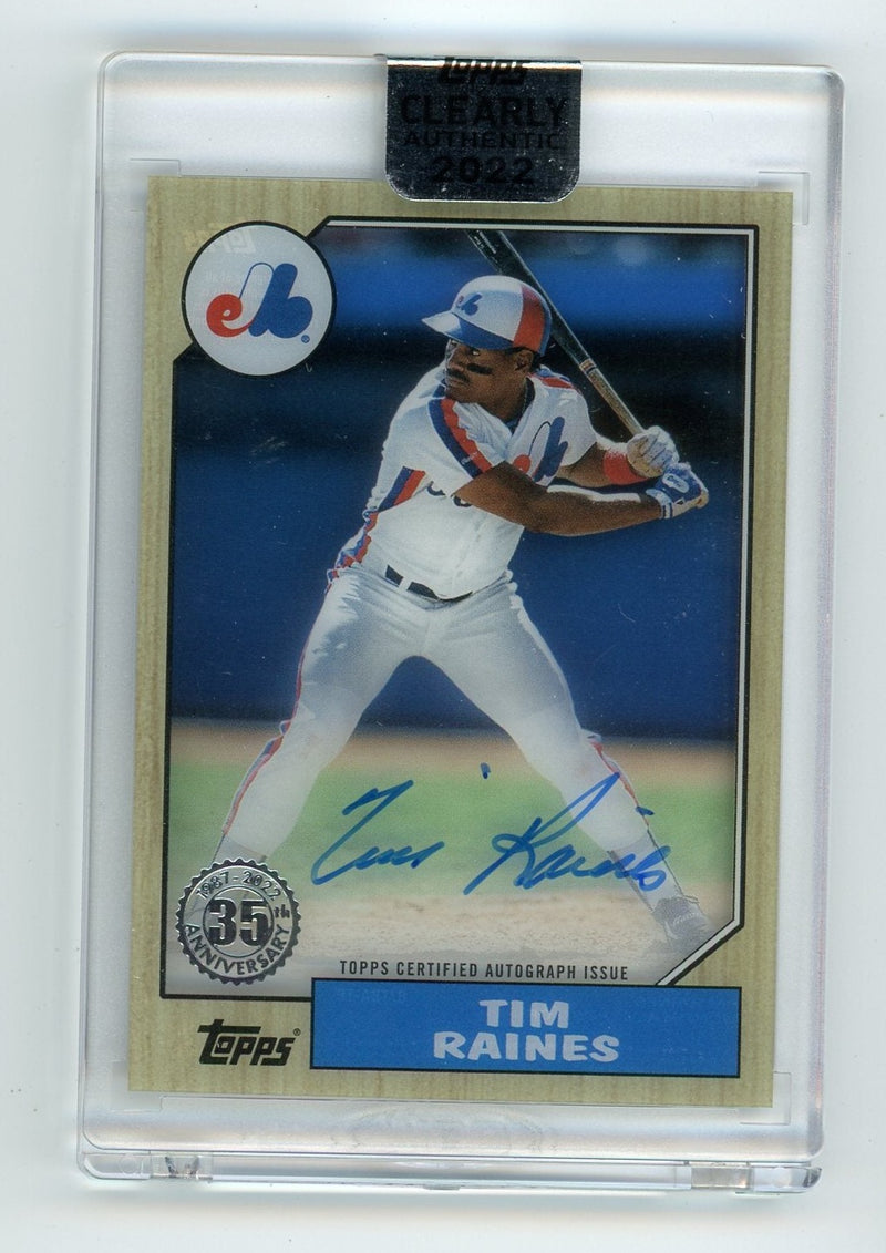 Tim Raines 2022 Topps Clearly Authentic Auto