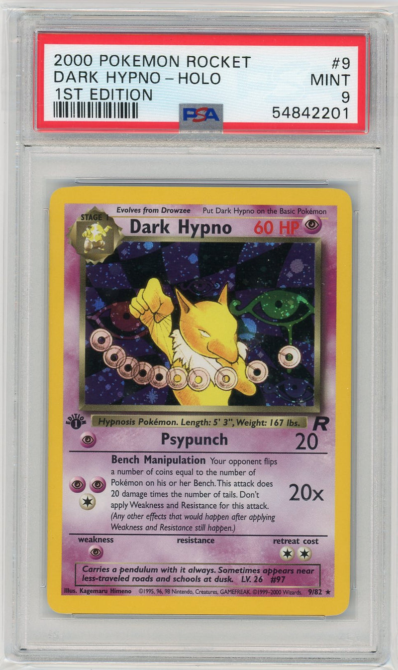 Dark Hypno 2000 Pokémon Rocket 1st Edition HOLO PSA 9