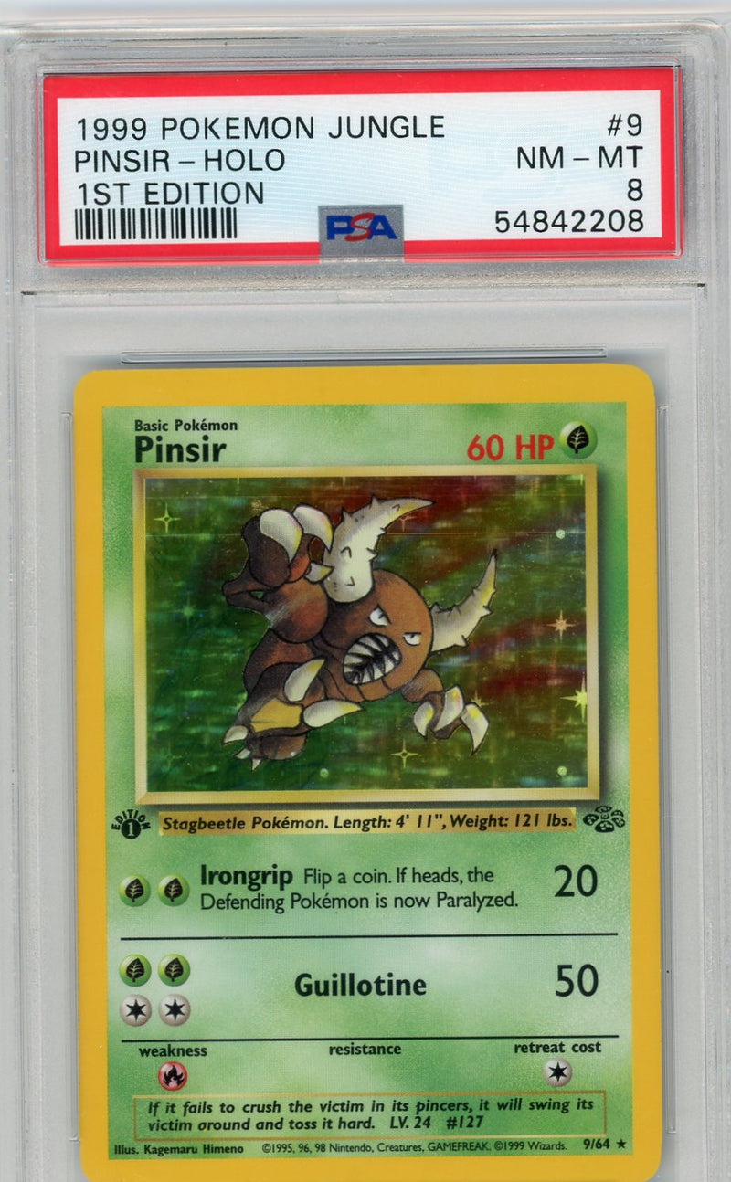 Pinsir 1999 Pokémon Jungle 1st Edition HOLO PSA 8