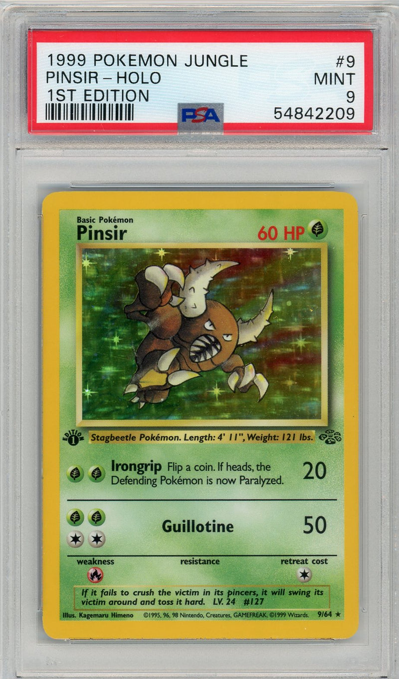 Pinsir 1999 Pokémon Jungle 1st Edition HOLO PSA 9