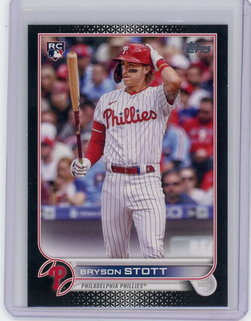 Bryson Stott 2022 Topps Update black parallel rookie card 