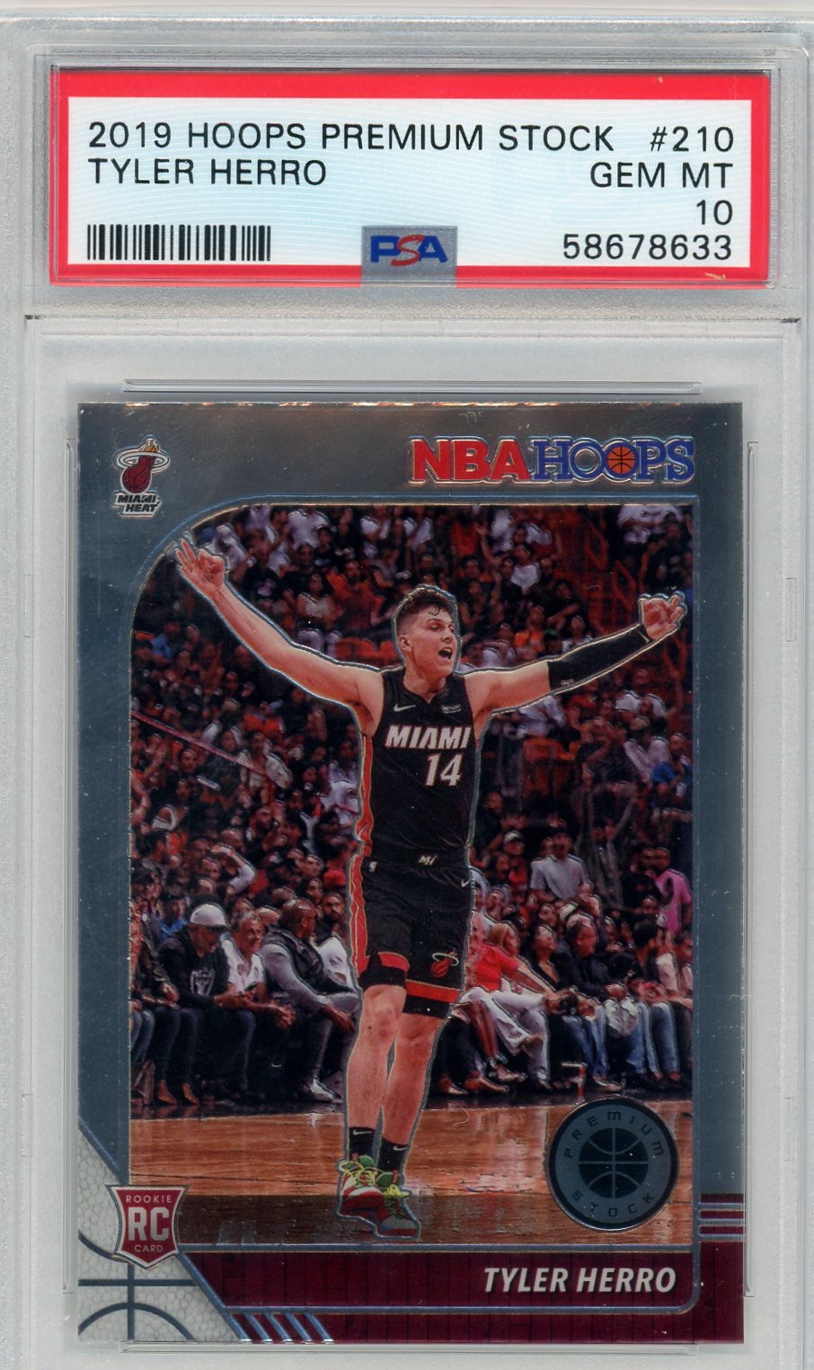 Tyler Herro 2019 Hoops Premium Stock Rookie PSA 10