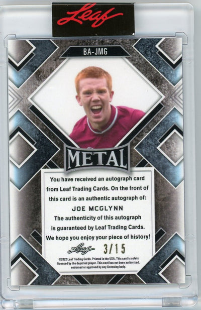 Joe McGlynn Leaf Metal 3/15 Autographed Rookie Card BA-JMG