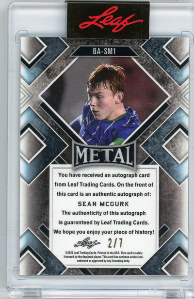 Sean McGurk Leaf Metal 2/7 Autographed Rookie Card BA-SM1