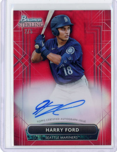 Harry Ford 2022 Bowman Sterling Red Refractor Autograph #'d 2/5