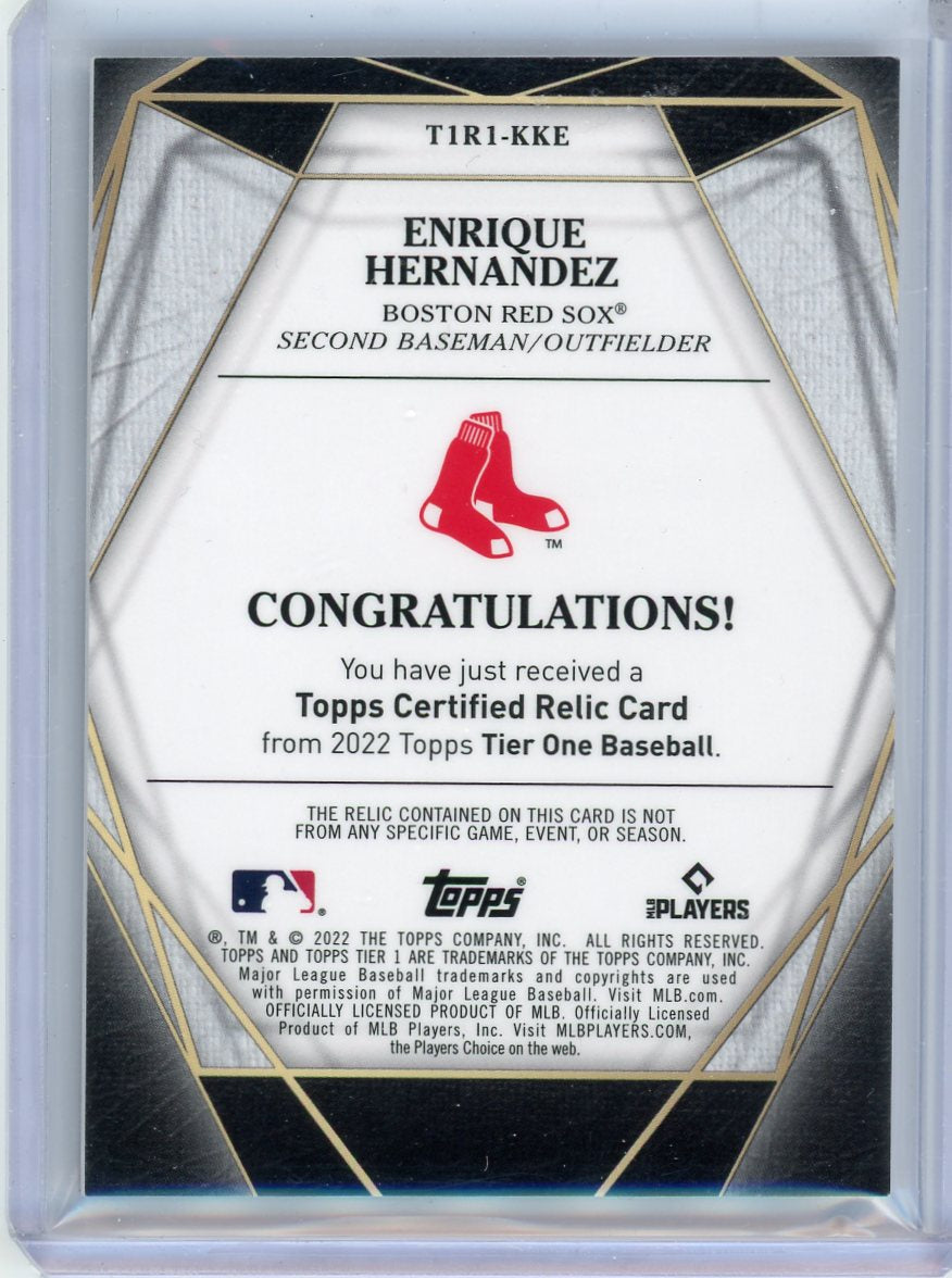 Enrique Hernandez 2022 Topps Tier 1 jersey relic #'d 214/399 – Piece Of The  Game