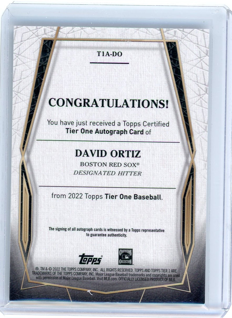 David Ortiz 2022 Topps Tier 1 autograph 