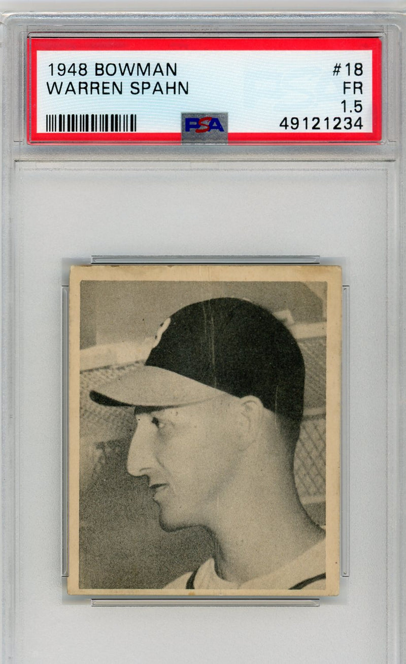 Warren Spahn 1948 Bowman Rookie PSA 1.5