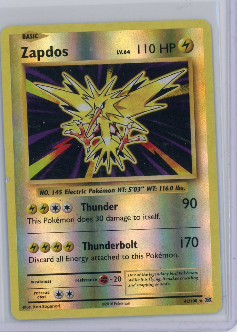 Zapdos Lv. 64 2016 Pokémon rare holo 42/108