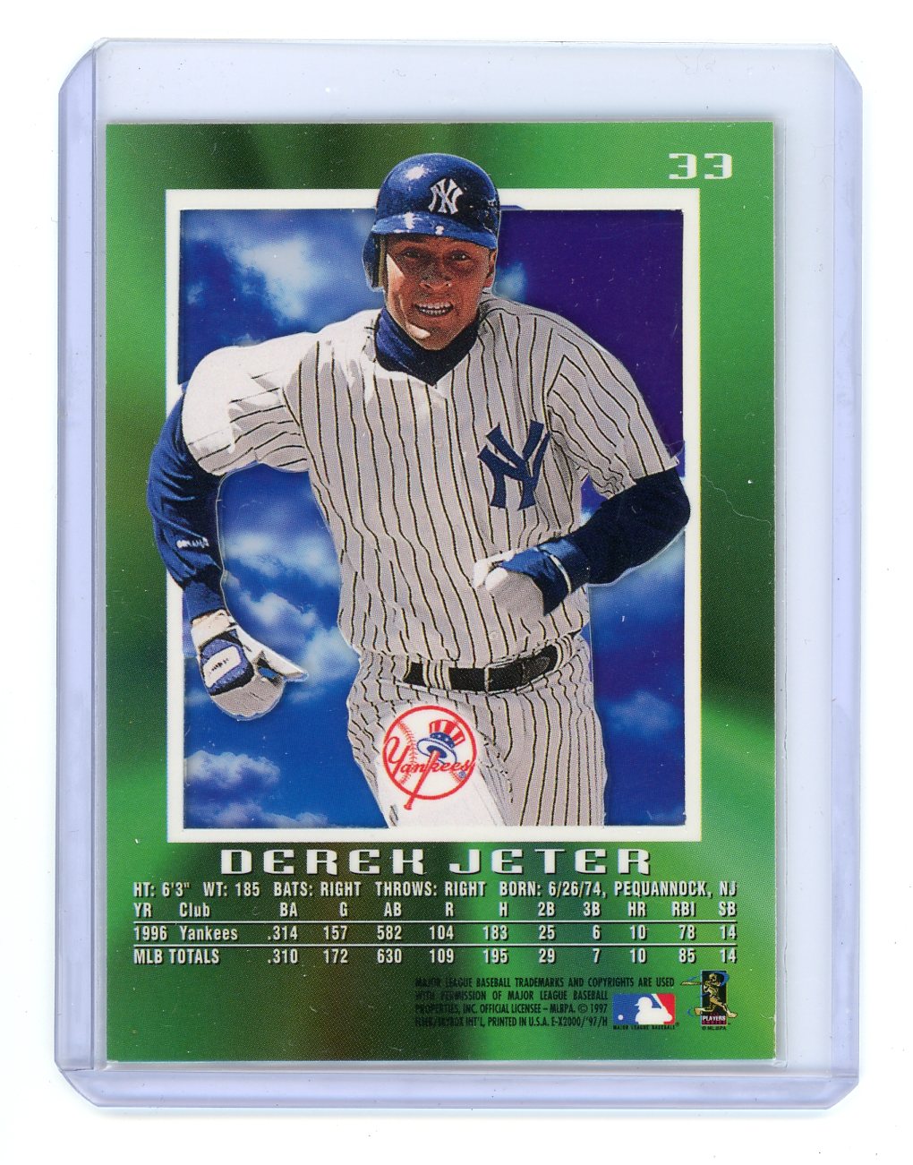 Derek Jeter 1997 SkyBox E-X2000 – Piece Of The Game