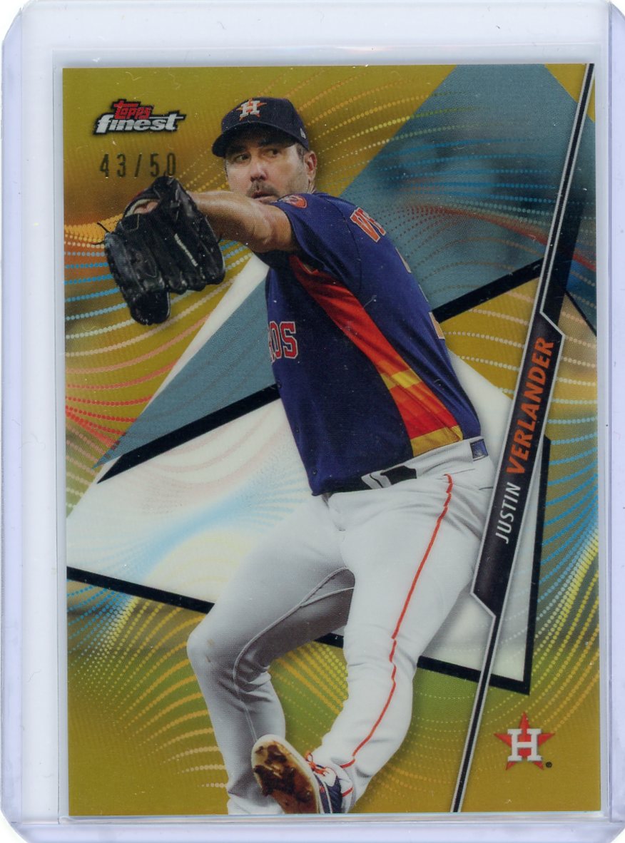 Justin Verlander 2020 Topps Finest Gold Refractor #'d 43/50