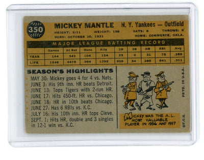 Mickey Mantle 1960 Topps #350