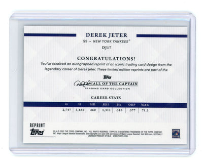 Derek Jeter 2022 Topps Call of the Captain reprint foil #DJ17