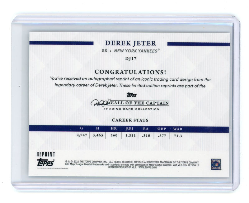 Derek Jeter 2022 Topps Call of the Captain reprint foil 